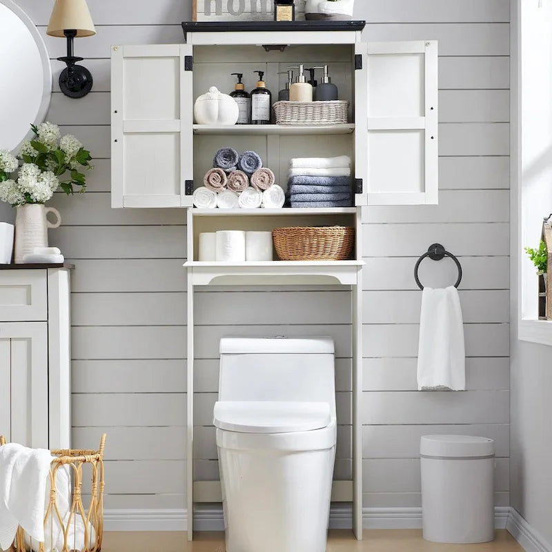 Farmhouse Over The Toilet Storage Cabinet, 67 Tall Bathroom Cabinet