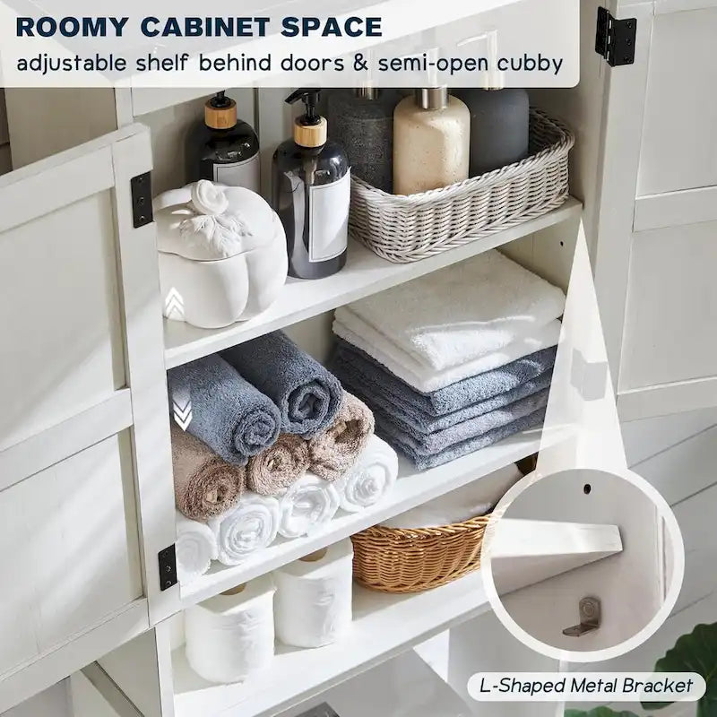 Farmhouse Over The Toilet Storage Cabinet, 67 Tall Bathroom Cabinet