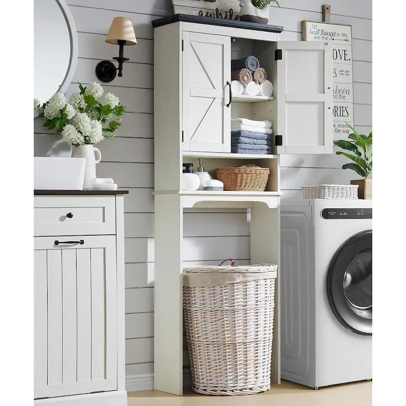 Farmhouse Over The Toilet Storage Cabinet, 67 Tall Bathroom Cabinet