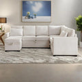 105.5 U-Shaped 5-Seater Sleeper Sofa with Pull-Out Bed and Storage Ottoman