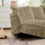 83.4 Corduroy 2-Seater Sofa Set with 2 Ottomans & Sleeper Function and Removable Slipcovers