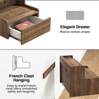Anmytek Set of 2 Modern Floating Bedroom Nightstand with Storage Drawer and Open Shelf