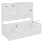 All-in-one Bookcase Captains Daybed with Hydraulic Storage Bed