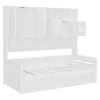 All-in-one Bookcase Captains Daybed with Hydraulic Storage Bed