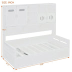 All-in-one Bookcase Captains Daybed with Hydraulic Storage Bed