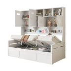 All-in-one Bookcase Captains Daybed with Hydraulic Storage Bed