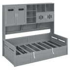 All-in-one Bookcase Captains Daybed with Hydraulic Storage Bed