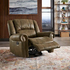 Monroe Polished Microfiber Nailhead Swivel Glider Recliner by  Classic