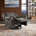 Monroe Polished Microfiber Nailhead Swivel Glider Recliner by  Classic