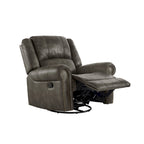 Monroe Polished Microfiber Nailhead Swivel Glider Recliner by  Classic