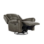 Monroe Polished Microfiber Nailhead Swivel Glider Recliner by  Classic