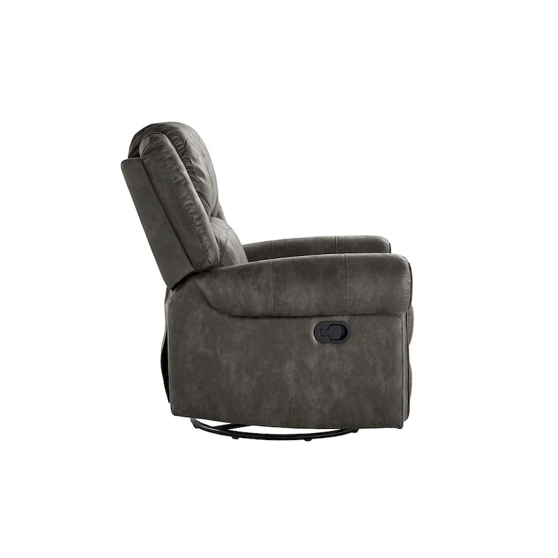 Monroe Polished Microfiber Nailhead Swivel Glider Recliner by  Classic