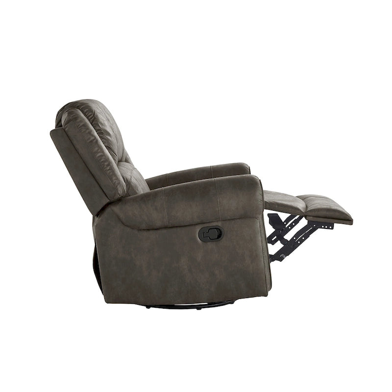 Monroe Polished Microfiber Nailhead Swivel Glider Recliner by  Classic