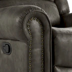 Monroe Polished Microfiber Nailhead Swivel Glider Recliner by  Classic