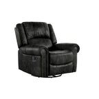 Monroe Polished Microfiber Nailhead Swivel Glider Recliner by  Classic