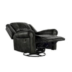Monroe Polished Microfiber Nailhead Swivel Glider Recliner by  Classic