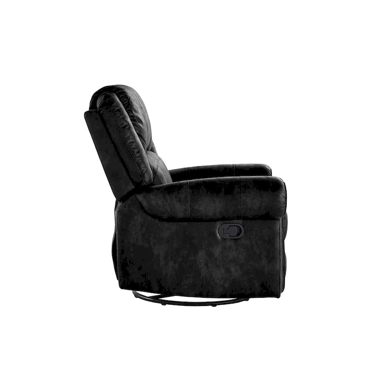 Monroe Polished Microfiber Nailhead Swivel Glider Recliner by  Classic