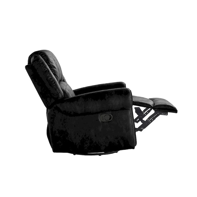 Monroe Polished Microfiber Nailhead Swivel Glider Recliner by  Classic