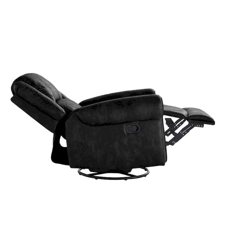 Monroe Polished Microfiber Nailhead Swivel Glider Recliner by  Classic