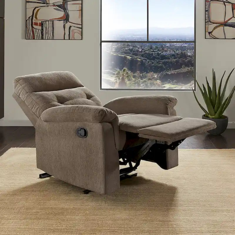 Lufkin Chenille Fabric Manual Recliner by  Classic