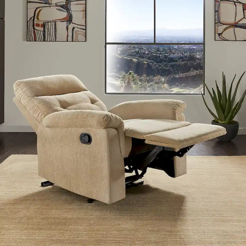 Lufkin Chenille Fabric Manual Recliner by  Classic