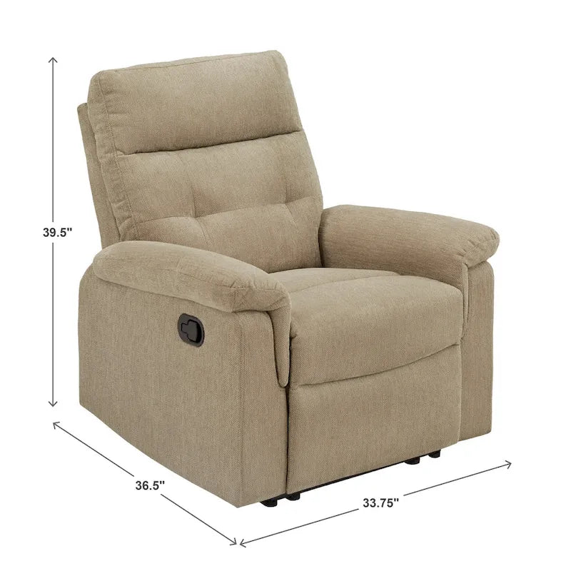 Lufkin Chenille Fabric Manual Recliner by  Classic