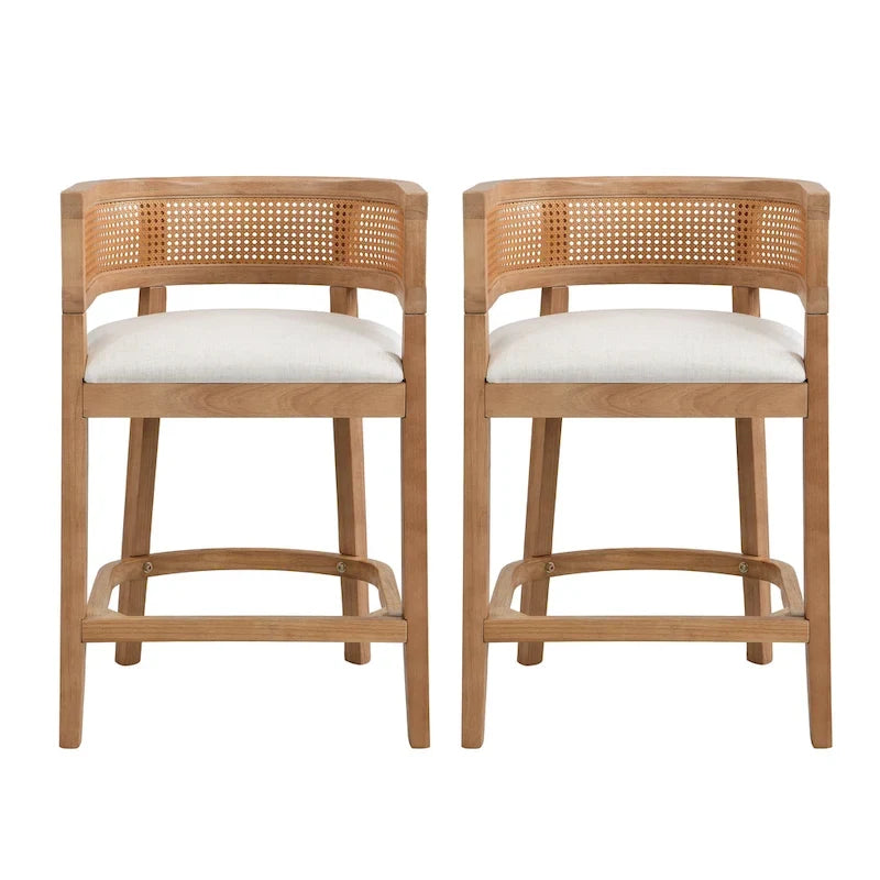 - Noweta Wood Counter Stool with Arms Set of 2