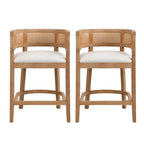 - Noweta Wood Counter Stool with Arms Set of 2