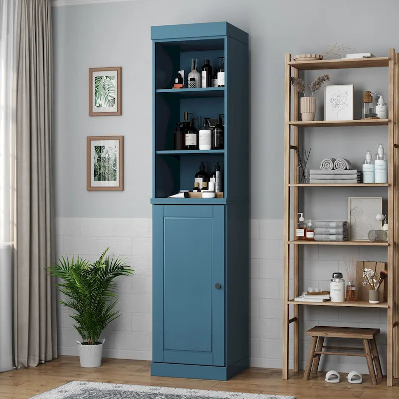 Palace Imports 100% Solid Wood 16.5 Bathroom Storage Cabinet with Solid Doors and Adjustable Shelves