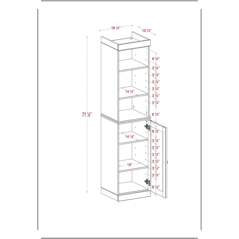 Palace Imports 100% Solid Wood 16.5 Bathroom Storage Cabinet with Solid Doors and Adjustable Shelves