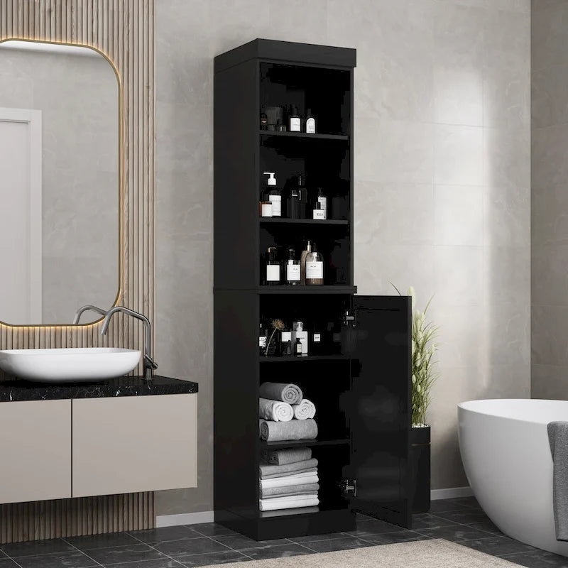 Palace Imports 100% Solid Wood 16.5 Bathroom Storage Cabinet with Solid Doors and Adjustable Shelves