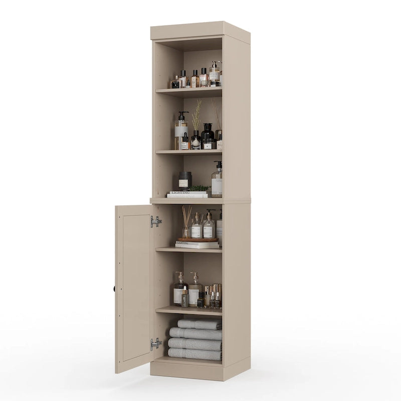 Palace Imports 100% Solid Wood 16.5 Bathroom Storage Cabinet with Solid Doors and Adjustable Shelves