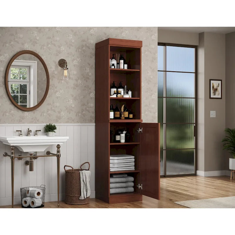 Palace Imports 100% Solid Wood 16.5 Bathroom Storage Cabinet with Solid Doors and Adjustable Shelves