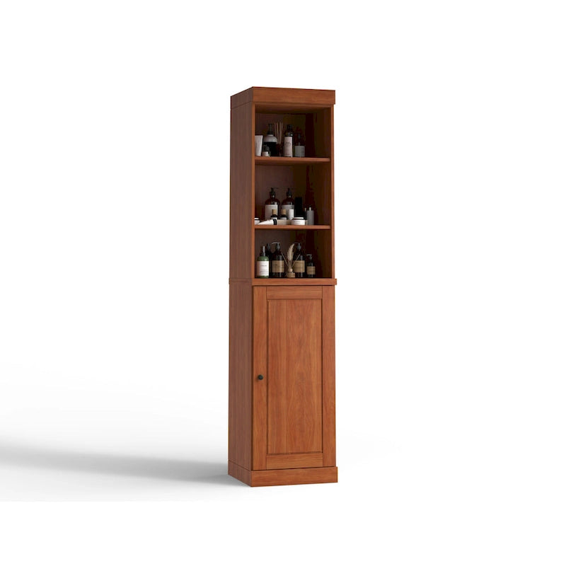 Palace Imports 100% Solid Wood 16.5 Bathroom Storage Cabinet with Solid Doors and Adjustable Shelves