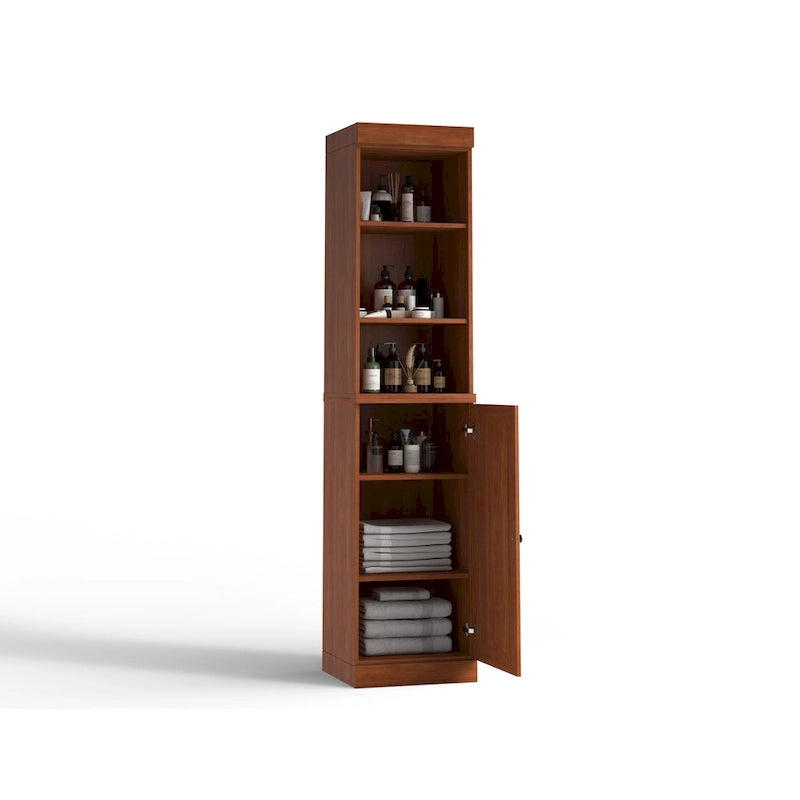 Palace Imports 100% Solid Wood 16.5 Bathroom Storage Cabinet with Solid Doors and Adjustable Shelves