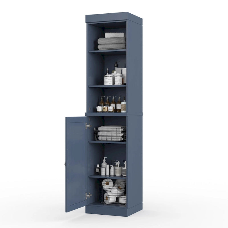 Palace Imports 100% Solid Wood 16.5 Bathroom Storage Cabinet with Solid Doors and Adjustable Shelves
