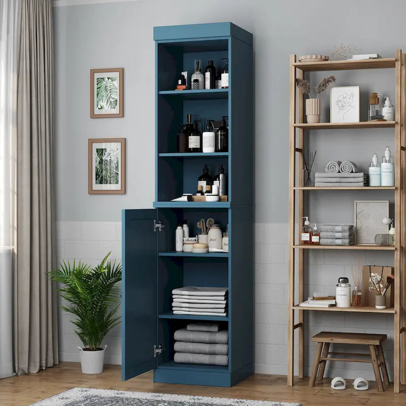 Palace Imports 100% Solid Wood 16.5 Bathroom Storage Cabinet with Solid Doors and Adjustable Shelves