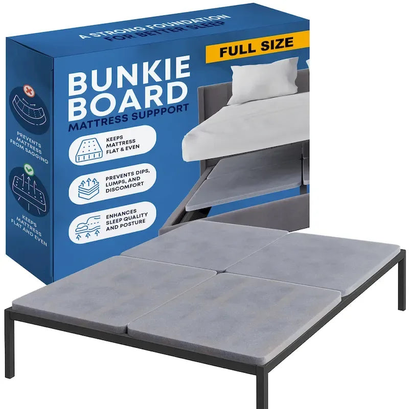 1.5 Split Wood Bunkie Board, Fully Assembled, Fabric Ventilation Cover - Replaces Wooden Slats or Box Spring for Bed Frames
