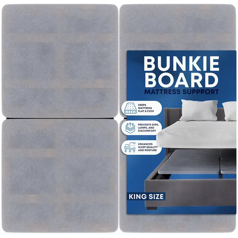 1.5 Split Wood Bunkie Board, Fully Assembled, Fabric Ventilation Cover - Replaces Wooden Slats or Box Spring for Bed Frames