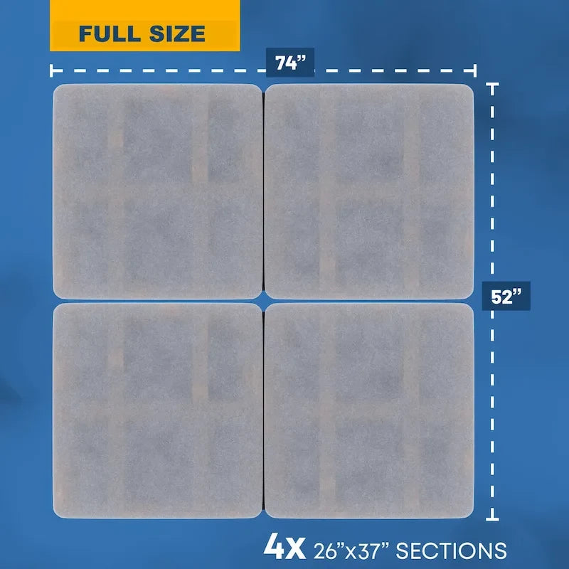 1.5 Split Wood Bunkie Board, Fully Assembled, Fabric Ventilation Cover - Replaces Wooden Slats or Box Spring for Bed Frames