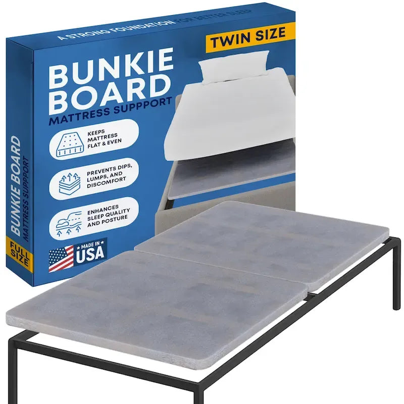 1.5 Split Wood Bunkie Board, Fully Assembled, Fabric Ventilation Cover - Replaces Wooden Slats or Box Spring for Bed Frames