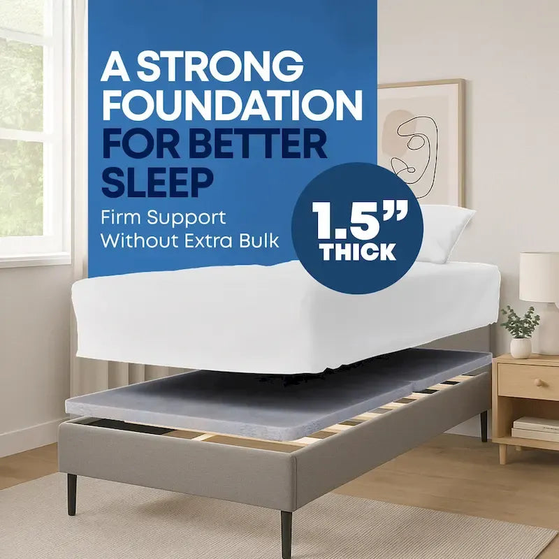 1.5 Split Wood Bunkie Board, Fully Assembled, Fabric Ventilation Cover - Replaces Wooden Slats or Box Spring for Bed Frames