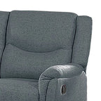 Ammy Manual Recliner Loveseat, 53in Solid Wood, Dark Gray Faux Burlap