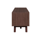 Dark Brown Solid Wood TV Stand for 75 TVsTV Console with Soft-Closing Door and Drop-Down Door Cabinet