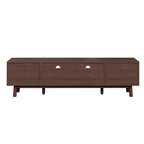 Dark Brown Solid Wood TV Stand for 75 TVsTV Console with Soft-Closing Door and Drop-Down Door Cabinet