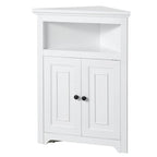 Corner Cabinet 32 with 2 Doors and Adjustable Shelves for Home Storage - 25.4 x 12.8 x 33.3 in