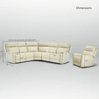 104 W Genuine Leather Power Sectional with Recliner Sofa Set with 3 Colors,Zero Gravity and 1 power armlesschair