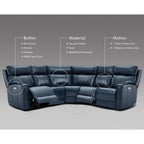 104 W Genuine Leather Power Sectional with Recliner Sofa Set with 3 Colors,Zero Gravity and 1 power armlesschair