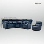 104 W Genuine Leather Power Sectional with Recliner Sofa Set with 3 Colors,Zero Gravity and 1 power armlesschair