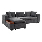 Chenille Upholstered Cloud Sofa L-Shaped Couch with Chaise Lounge & Storage